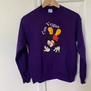 VTG Disney Mickey Mouse Las Vegas Sweatshirt womens XS youth XL
